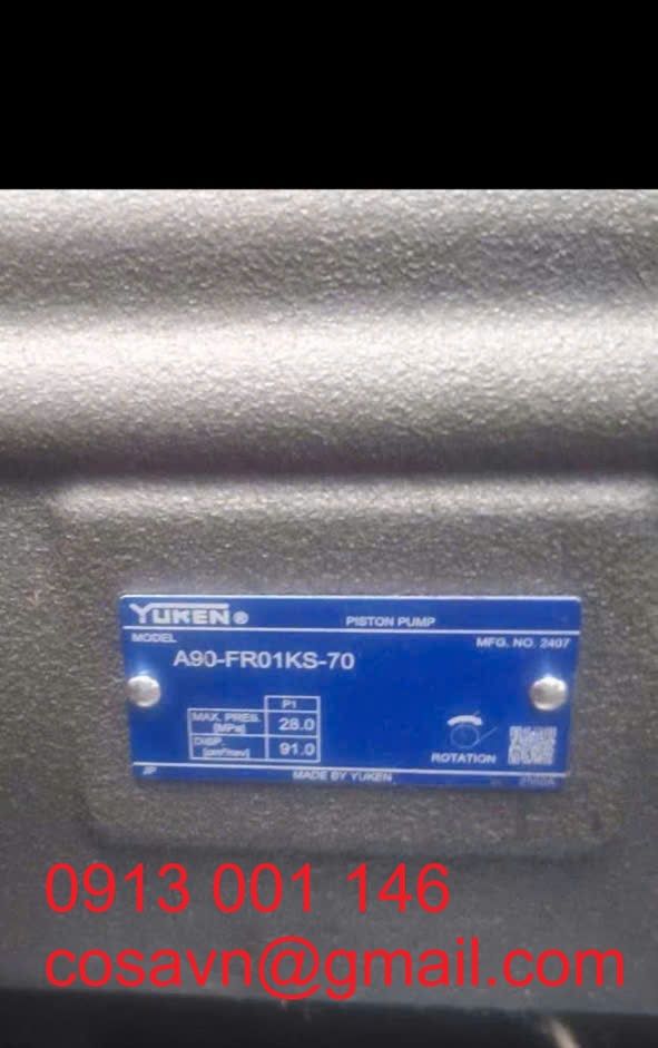 Yuken  Bơm piston dịch chuyển biến đổi Yuken dòng A A90-FR01KS-70